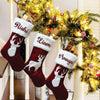 Reindeer Furry Band Stocking- Set of 2