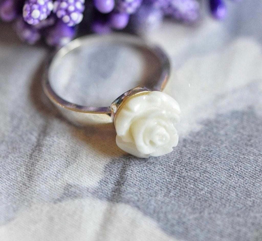 Rose Breastmilk Jewellery Silver Ring