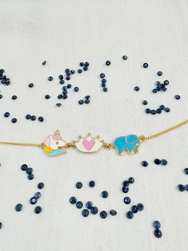 Triple Silver Charm Bracelet-Heart