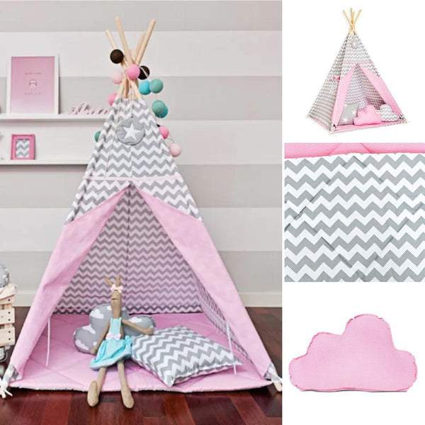 Pink Zig Zag Teepee Play Tent