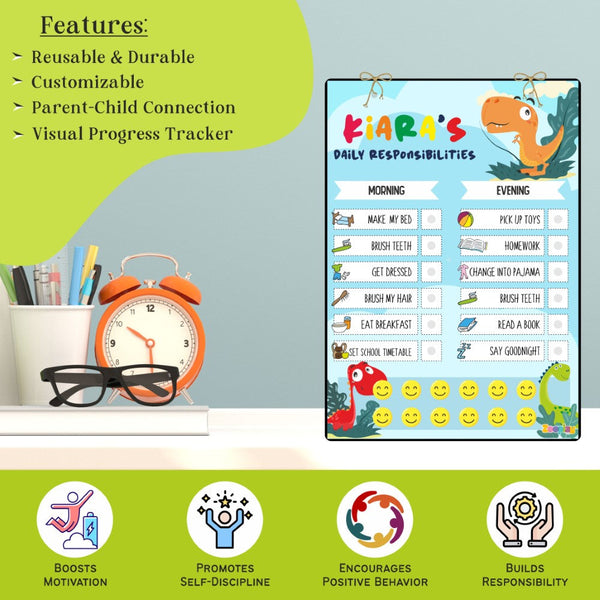 Daily Reward Chart Personalised  –  Roar and explore