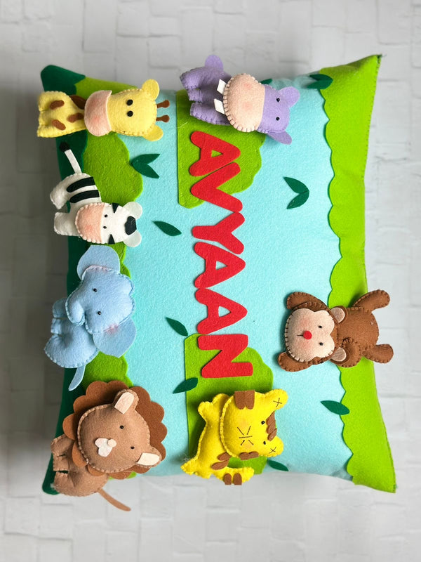 Customized 3D Felt Pillow For Kids-Safari