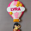 Girl in Hot Air Balloon Customized Name Plate Wall Hanging