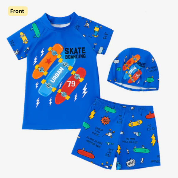 2 psc Urban Skater Splash Swim Set with Cap