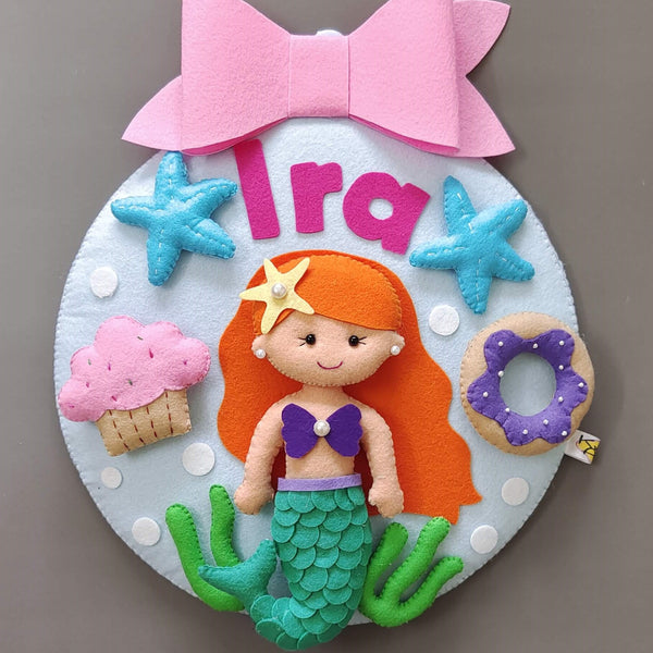 A small Mermaid wall decor  Customized Name Plate Wall Hanging