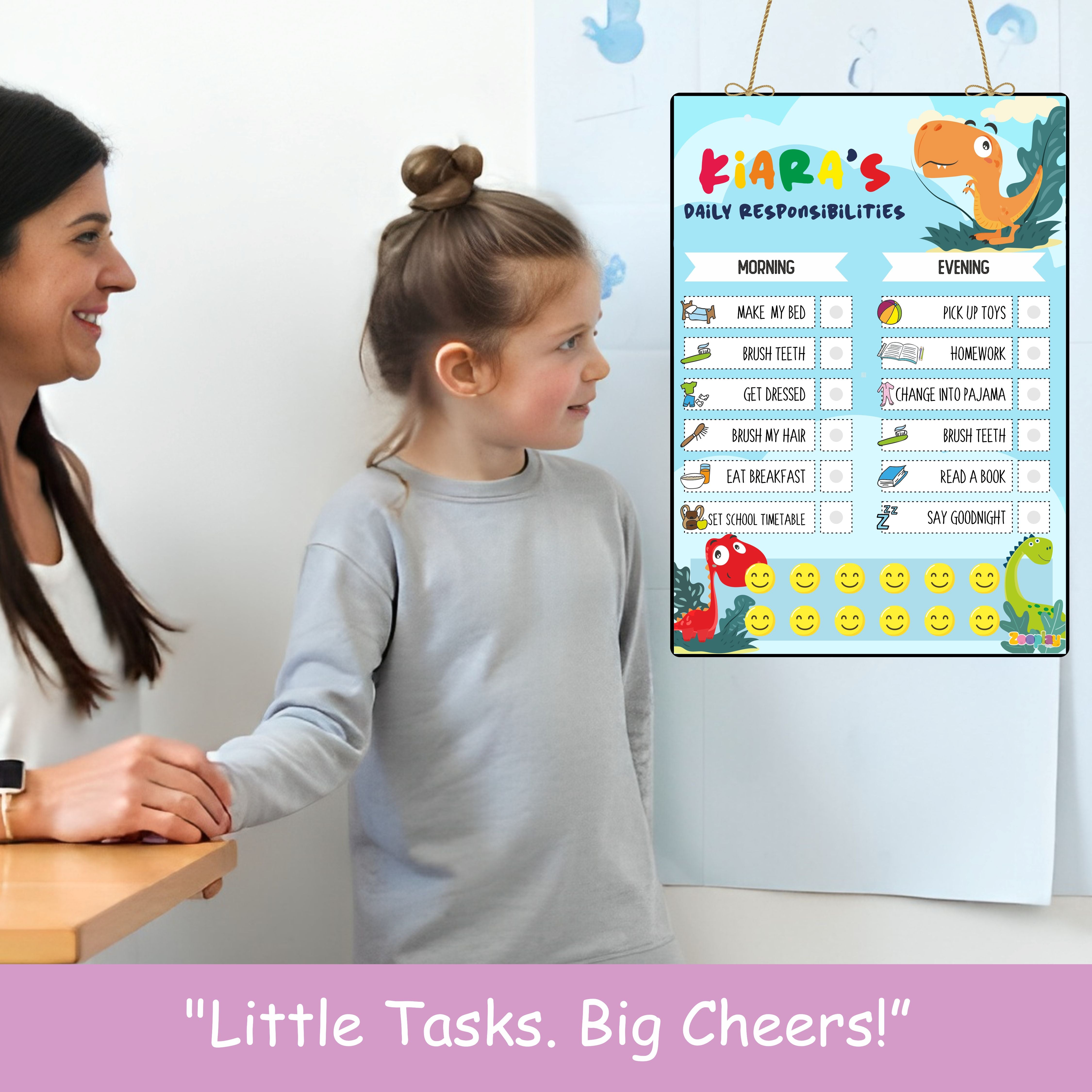 Daily Reward Chart Personalised  –  Roar and explore