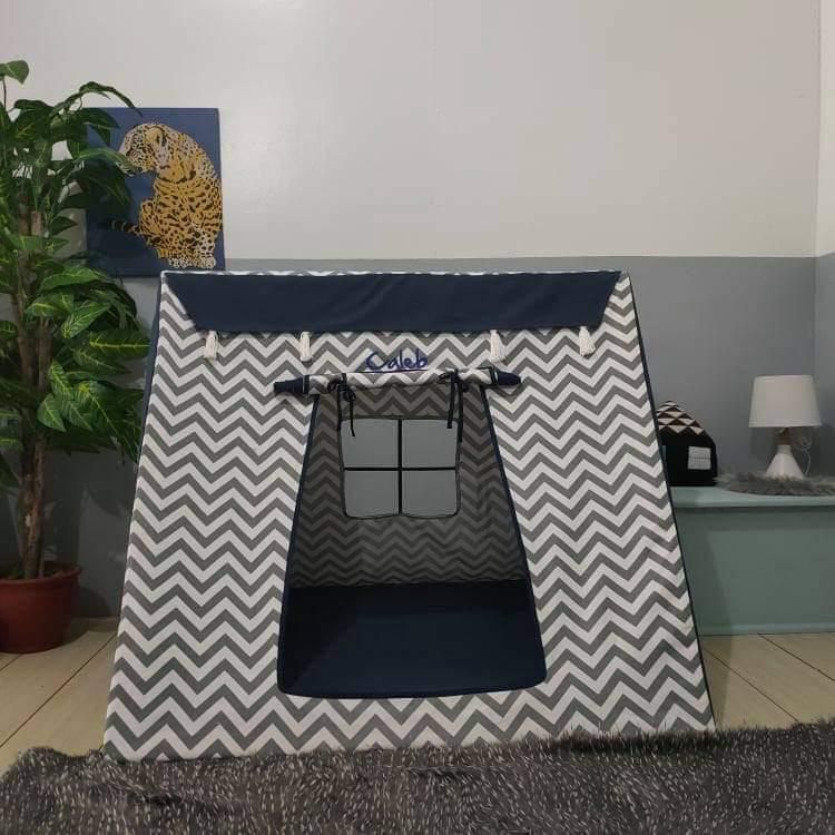 Blue & White Teepee Play Tent