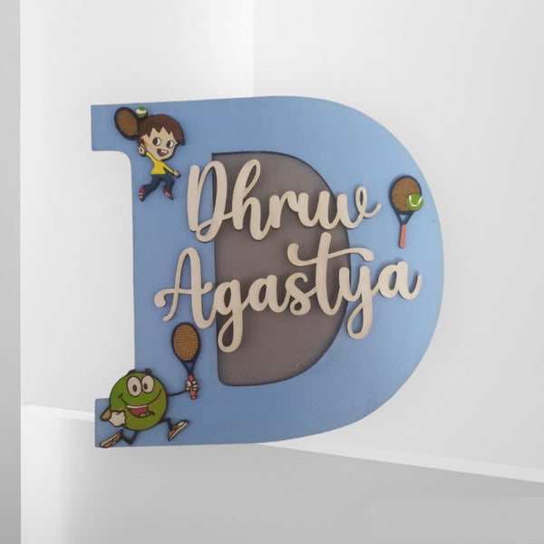 Tennis Customized Home Decor Name Plate