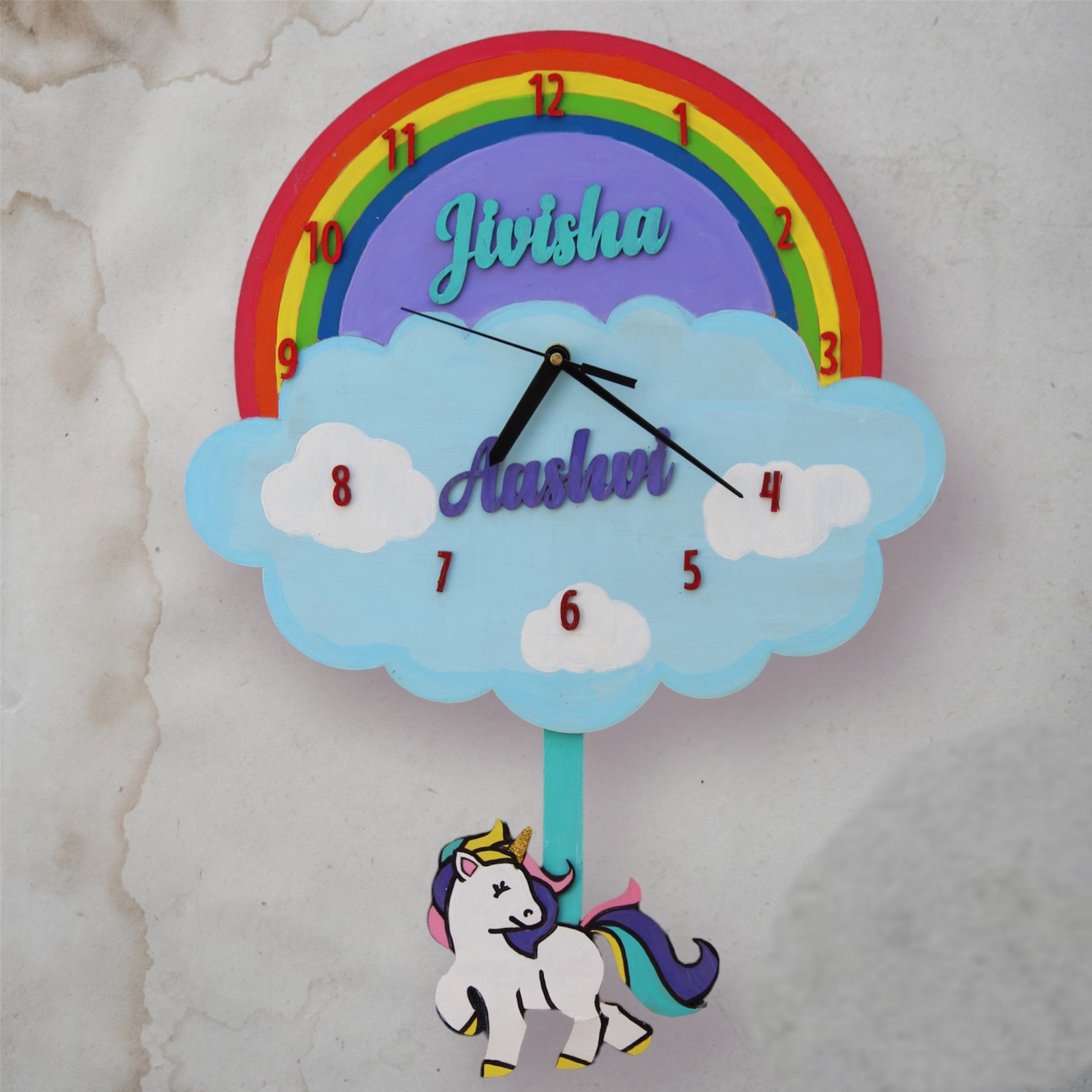 Customized Unicorn Home Decor Wall Clock