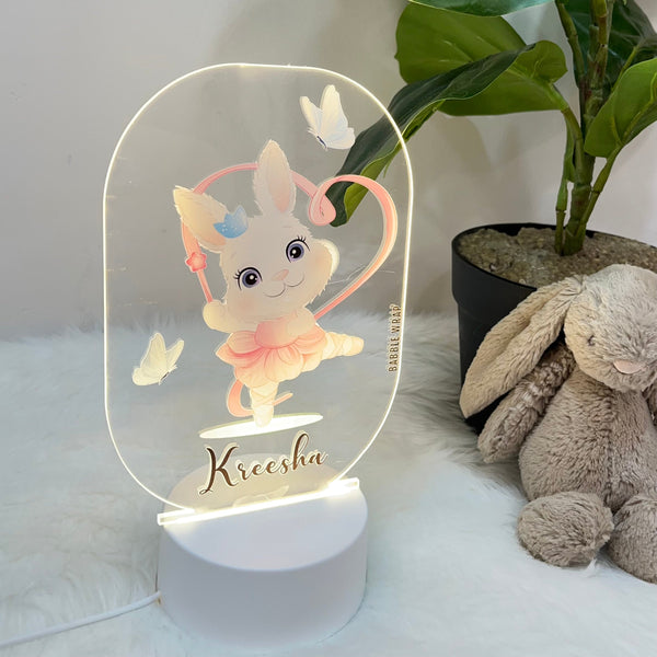 Acrylic LED Night Lamp - Mystical Bunny