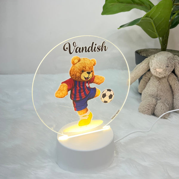 Acrylic LED Night Lamp - Teddy’s Soccer Swing