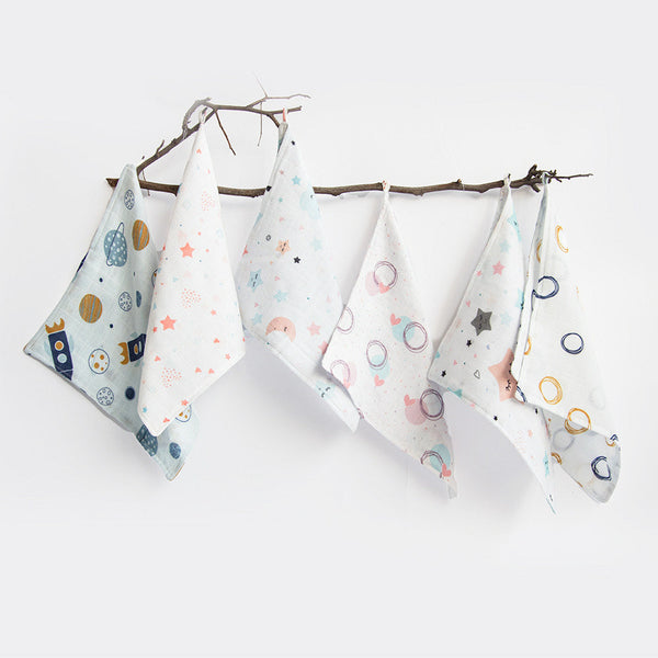 Stars & Sky Organic Muslin Napkins-6 Pcs