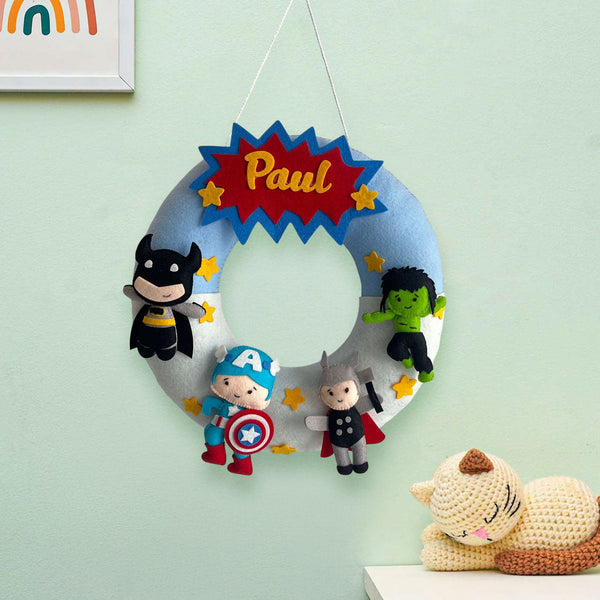 Superheroes Assemble Name Hanging