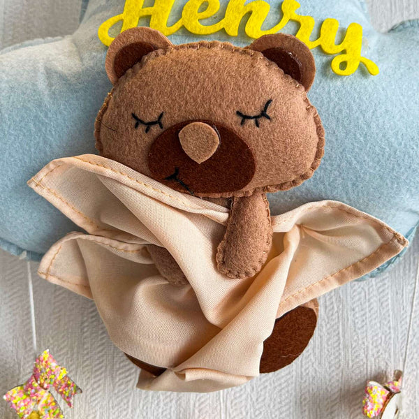 Bear Hug's Blanket Name Hanging