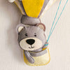 Grey Teddy in a Hot Air Balloon Name Hanging