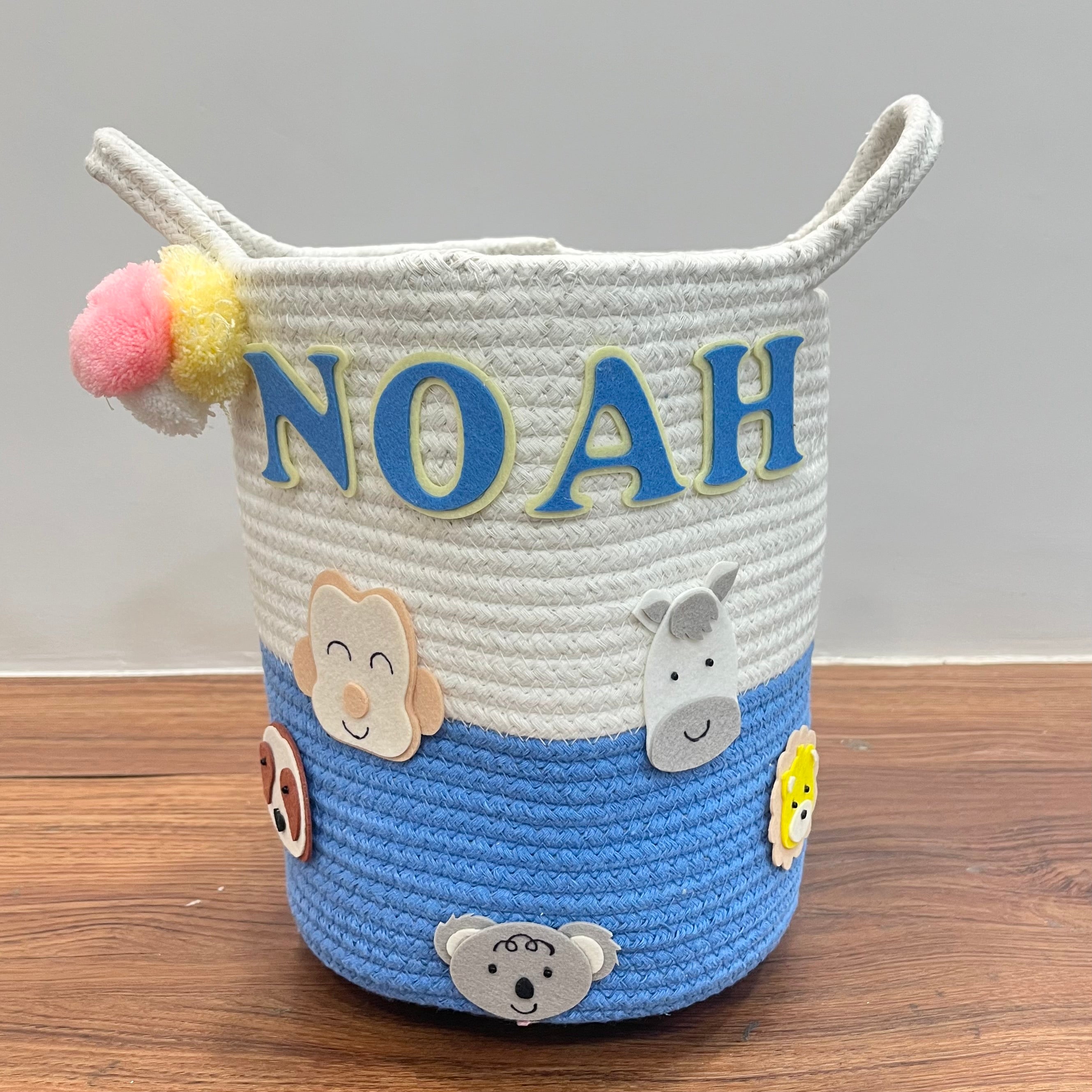 Jute Cotton Storage Basket - Animal Adventure