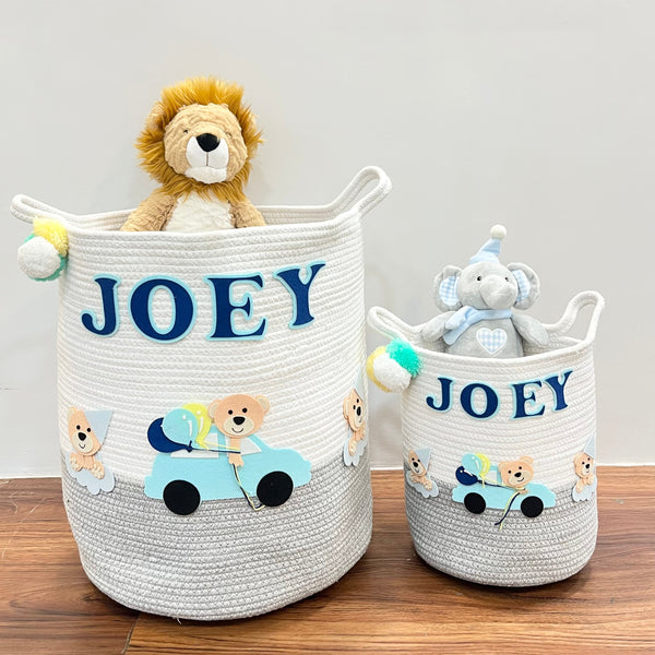 Jute Cotton Storage Basket - Bear's Joyride