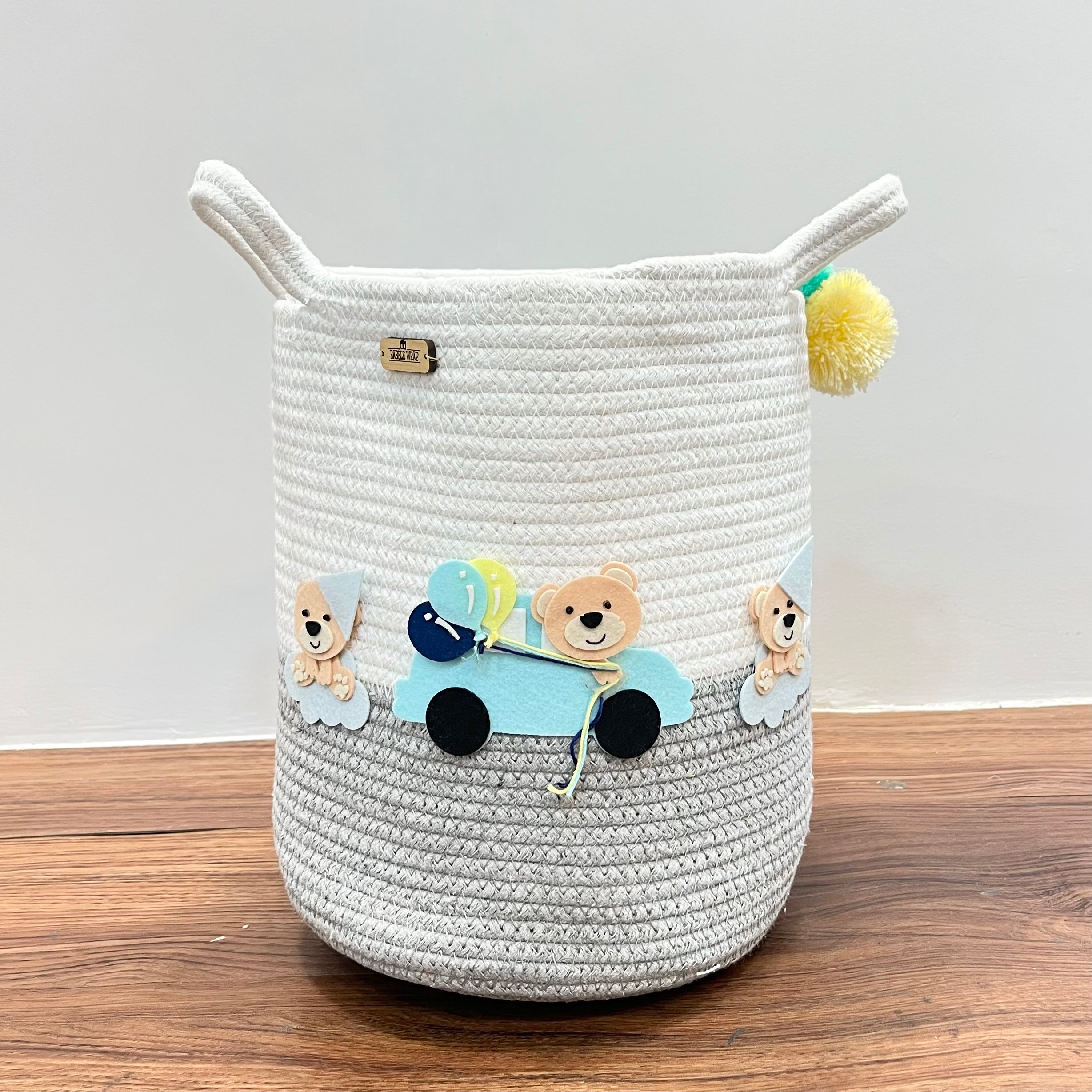 Jute Cotton Storage Basket - Bear's Joyride