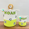 Jute Cotton Storage Basket - Football Frenzy