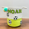 Jute Cotton Storage Basket - Football Frenzy