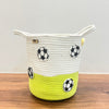 Jute Cotton Storage Basket - Football Frenzy