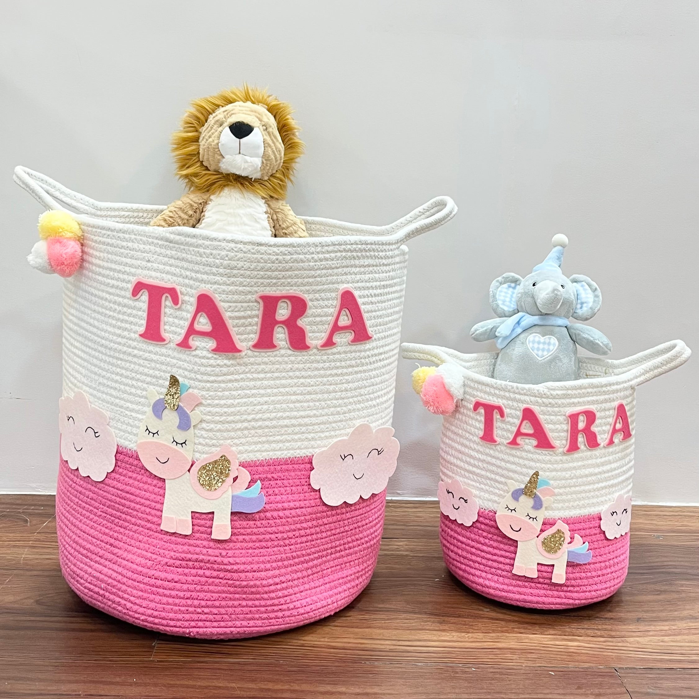 Jute Cotton Storage Basket - Magical Unicorn