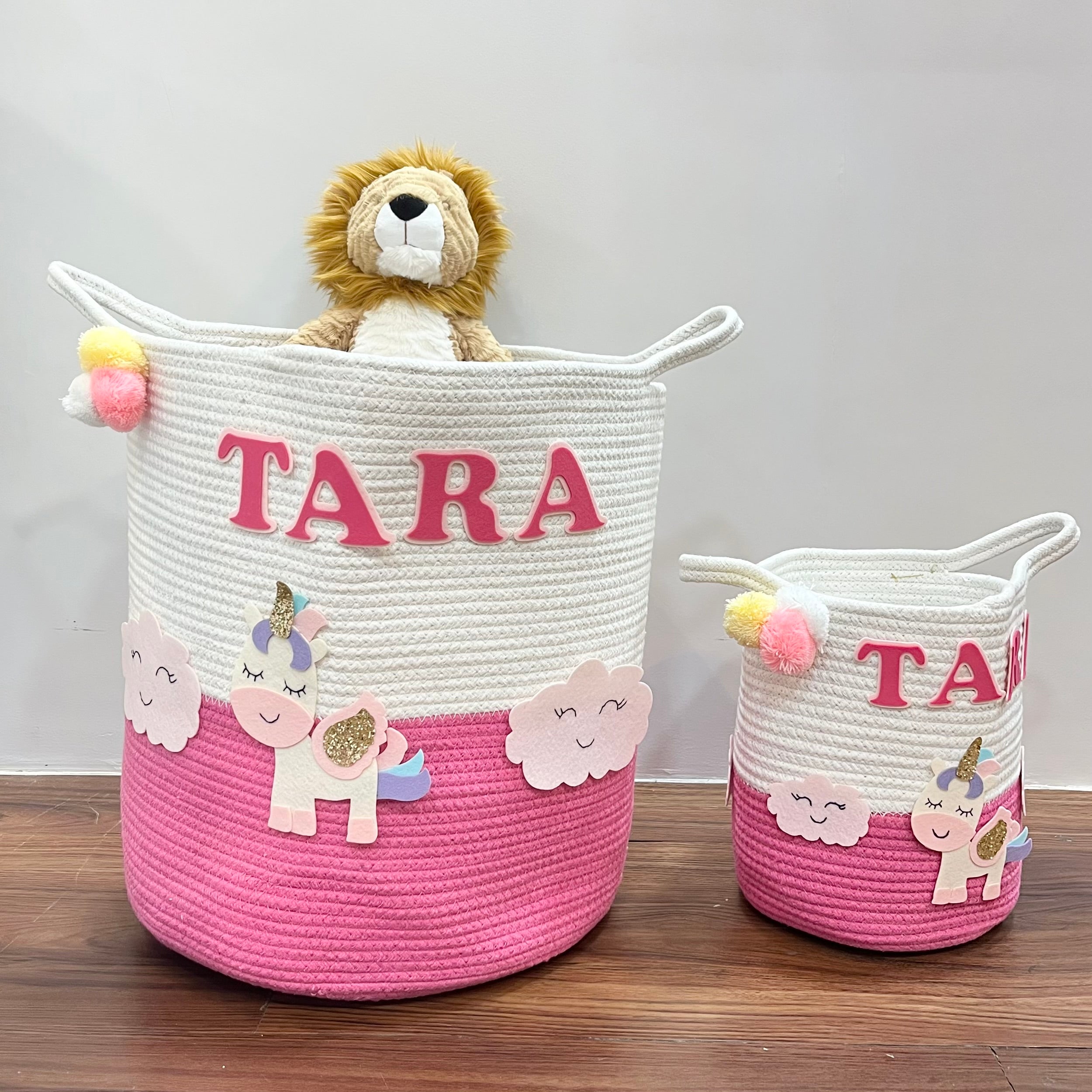 Jute Cotton Storage Basket - Magical Unicorn