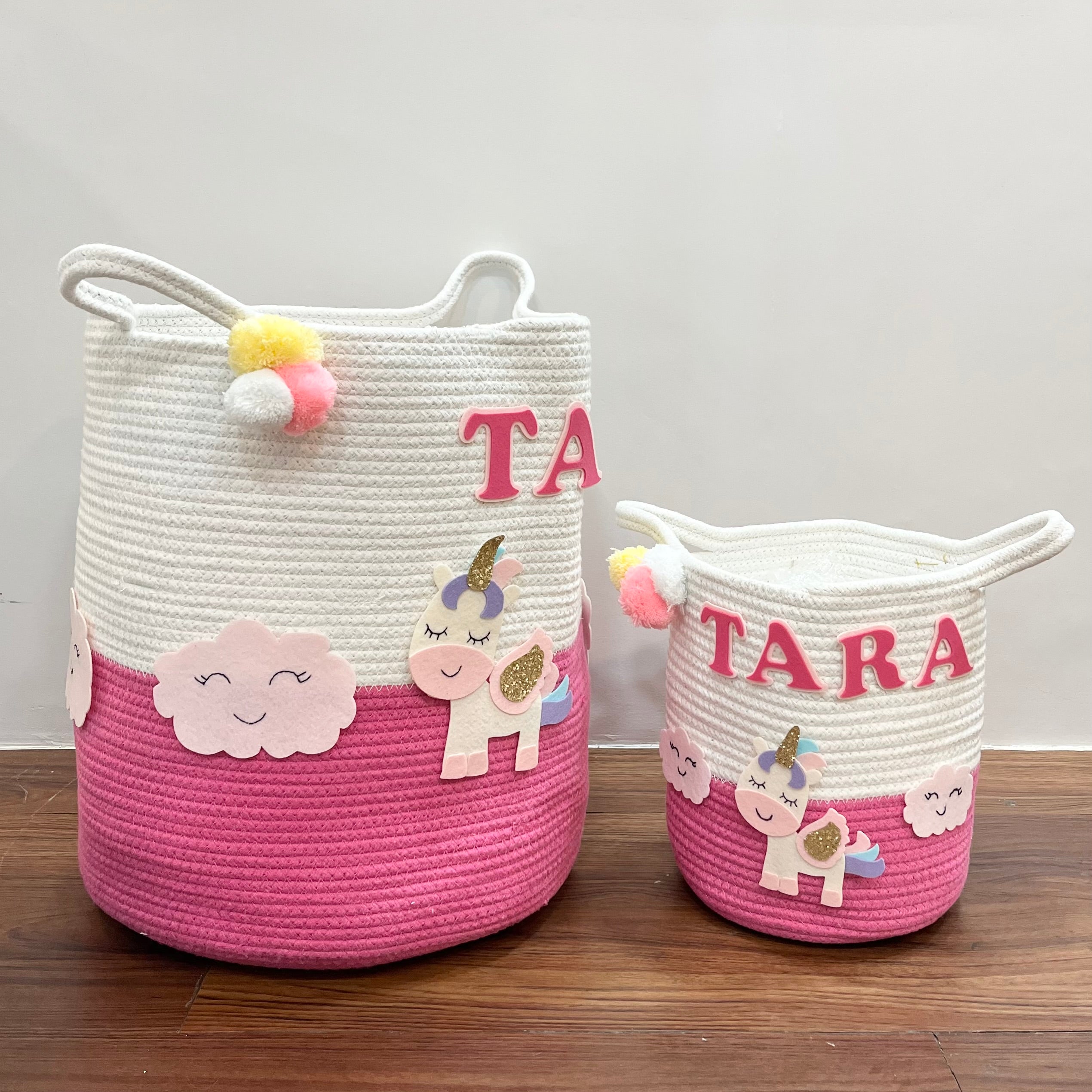 Jute Cotton Storage Basket - Magical Unicorn