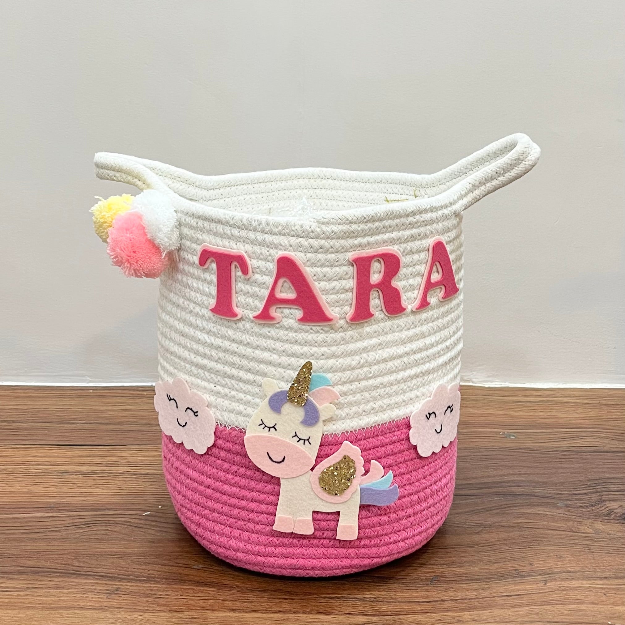 Jute Cotton Storage Basket - Magical Unicorn