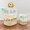 Jute Cotton Storage Basket - Choo Choo Train Treasures