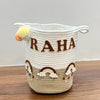 Jute Cotton Storage Basket - Rainbow Raindrops