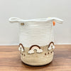 Jute Cotton Storage Basket - Rainbow Raindrops