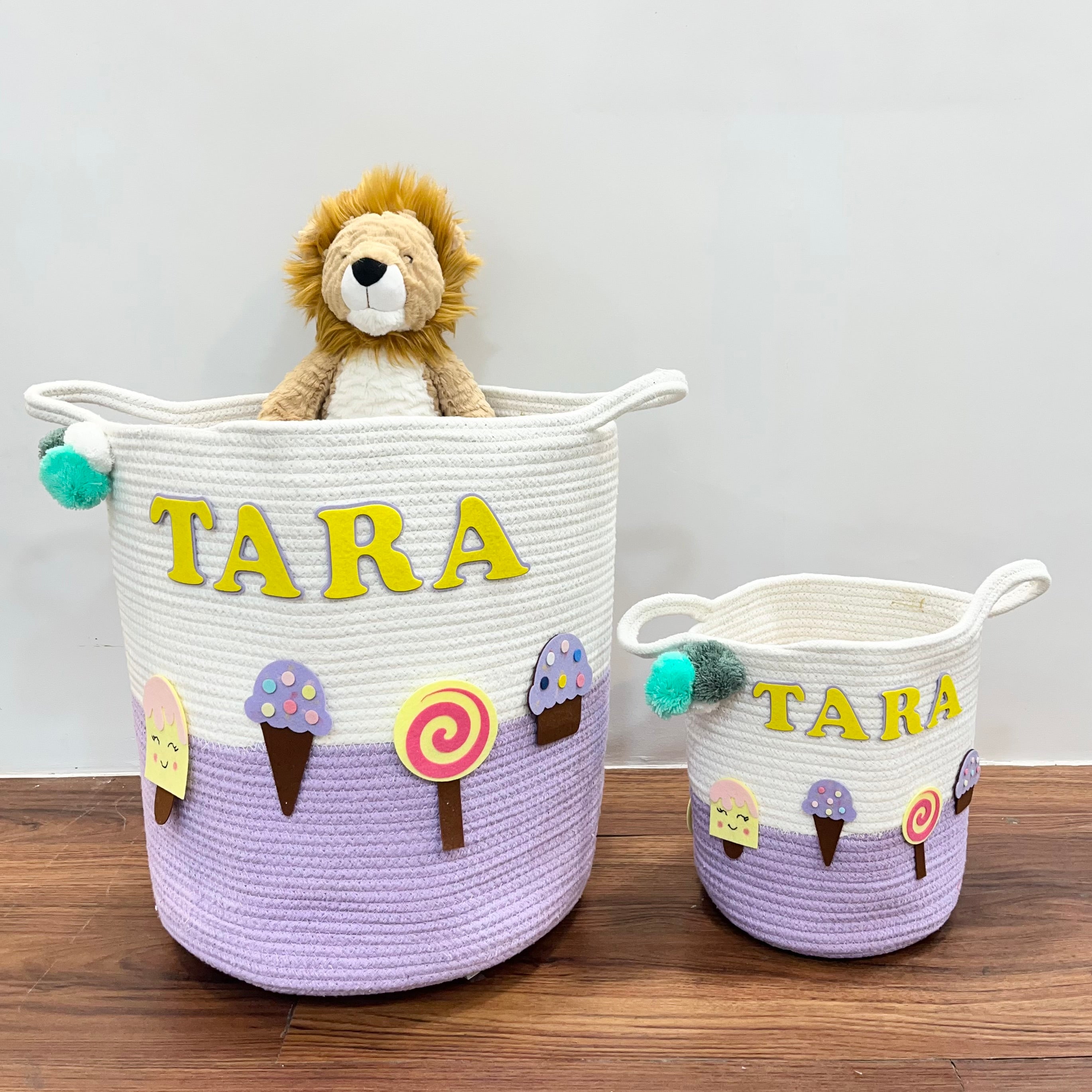 Jute Cotton Storage Basket - Sweet Treats