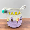 Jute Cotton Storage Basket - Sweet Treats