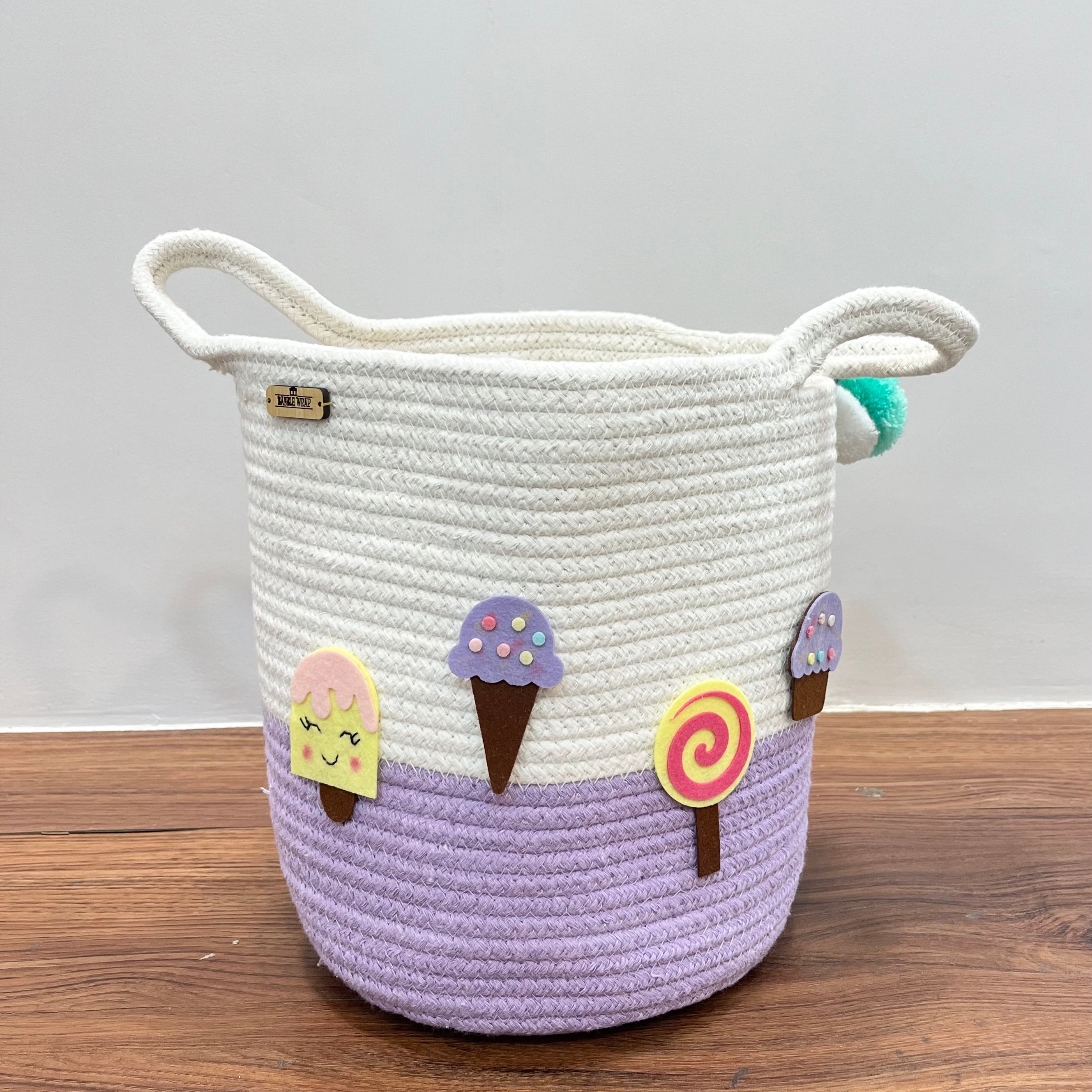 Jute Cotton Storage Basket - Sweet Treats