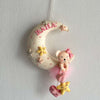 Pink Teddy On a Moon Name Hanging