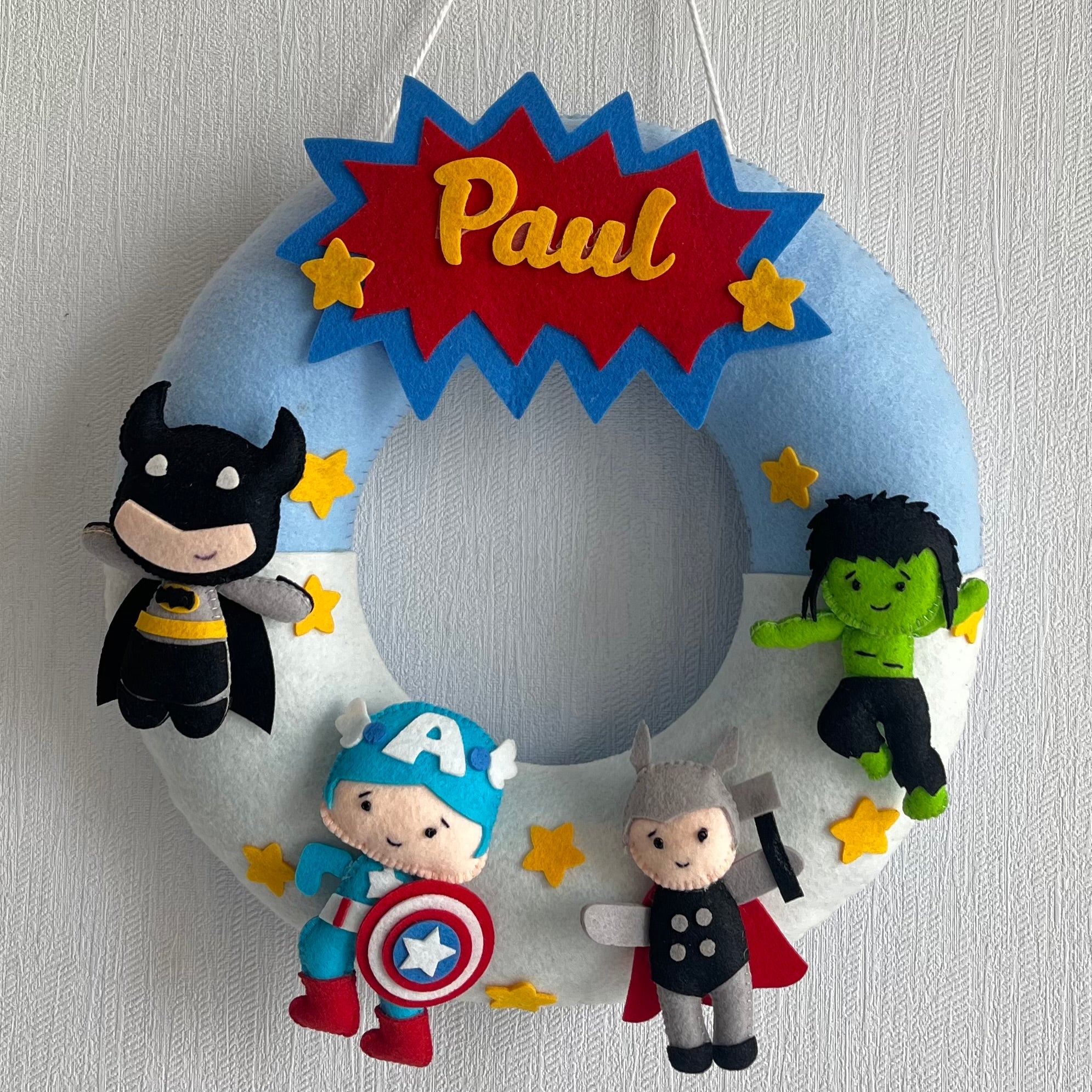 Superheroes Assemble Name Hanging