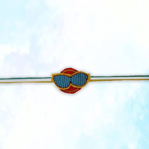 Beaded Specs Rakhi - Blue Yellow