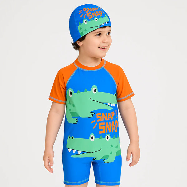 Snap Snap Croco Swim Set with Cap
