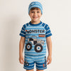2pcs Monster Crusher Swim Squad Set with Cap