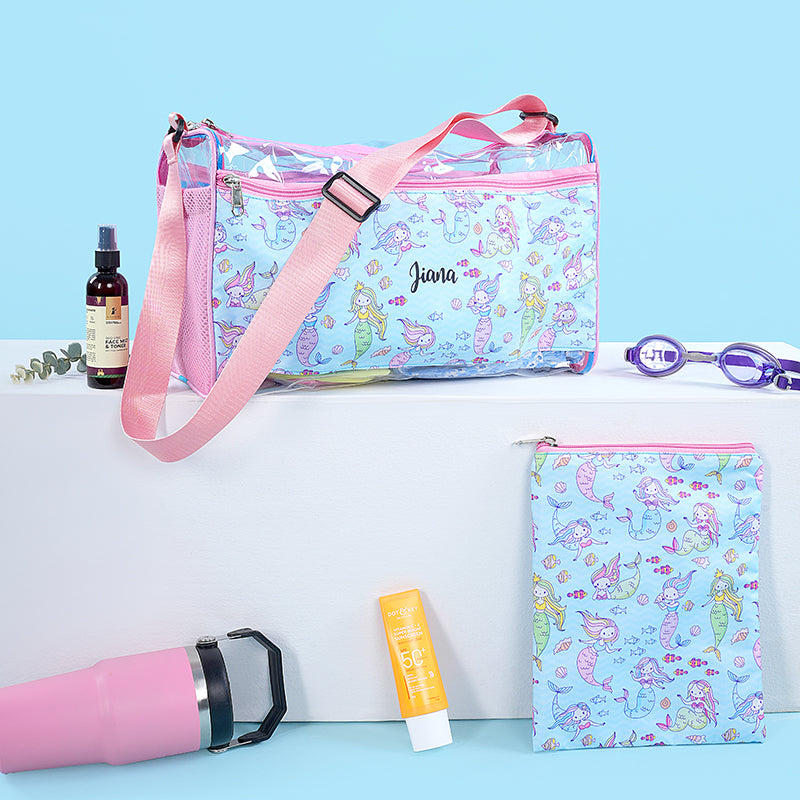 Mermaid Personalized Swim Bag With Pouch