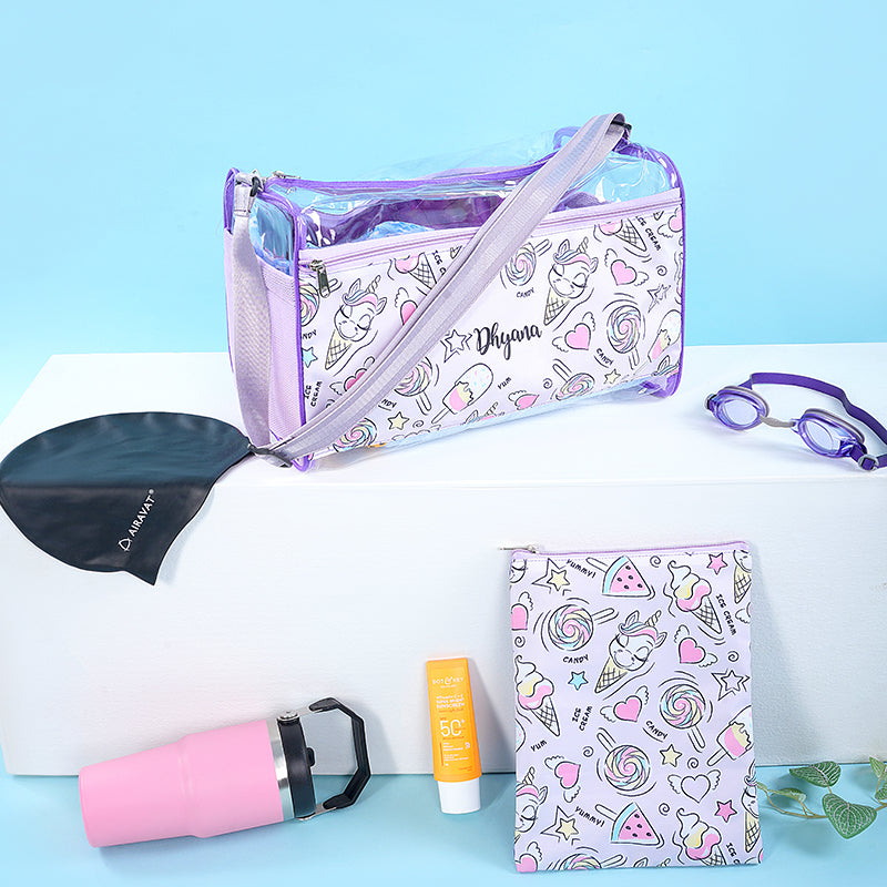 Unicorn Personalized Swim Bag With Pouch