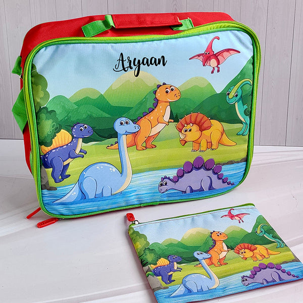 Customized Dino Kids Bag With Pouch Return Gift For kids