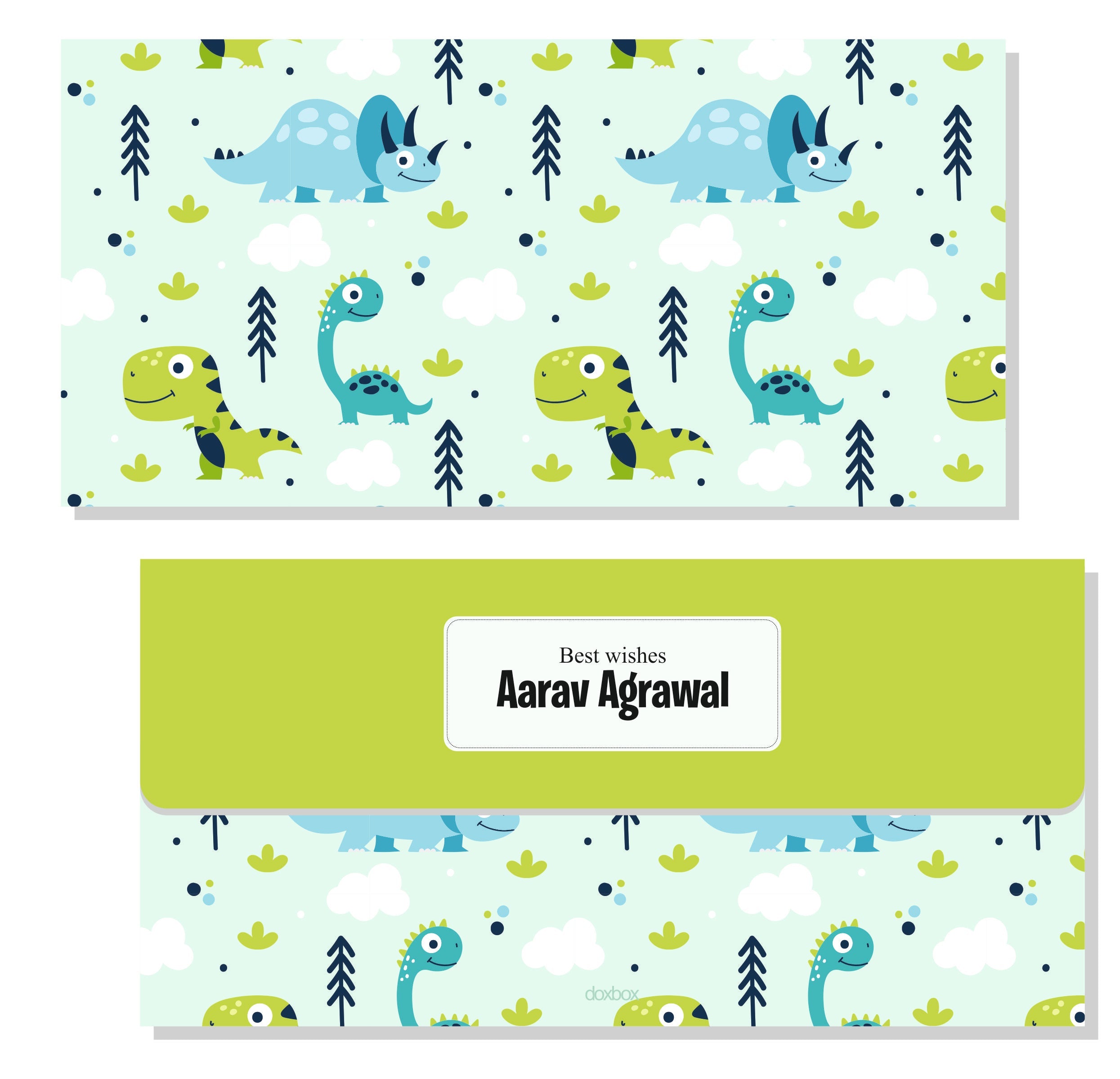 Customized Dino Envelopes For Kids