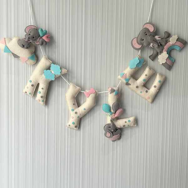 Elephant Rainbow Name Bunting/Garland