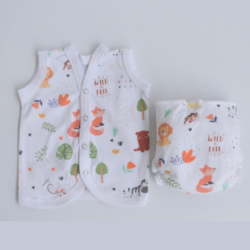 Animal Kingdom Jhabla & Nappy Summer Set-2 Pcs