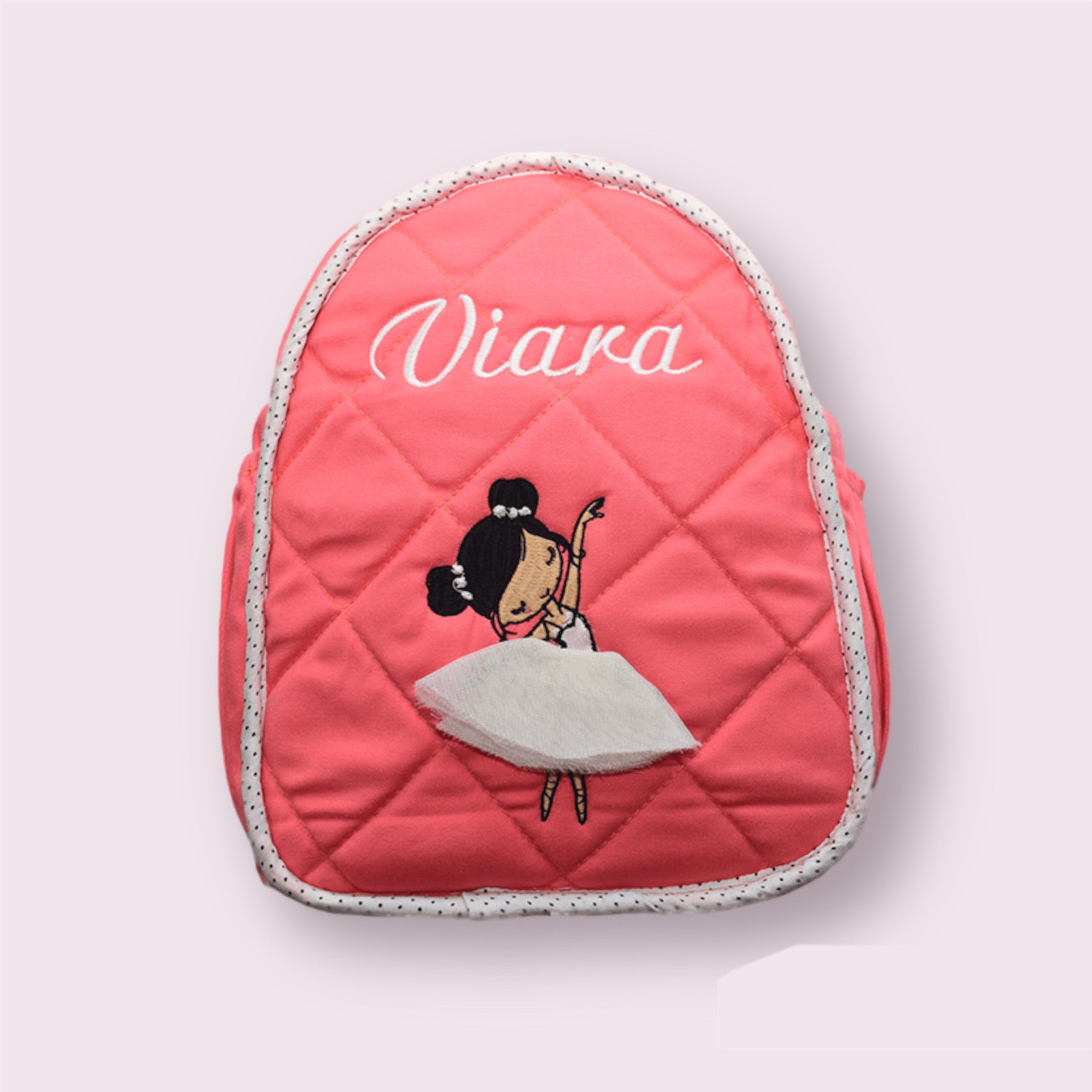 Customized Quilted Toddler Backpack-Dancing Doll Return Gift For Kids