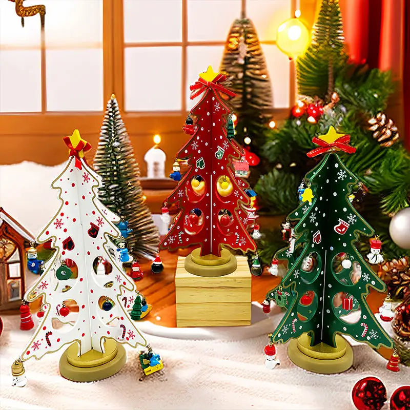 3-Piece DIY Wooden Winter Wonderland Tree Set