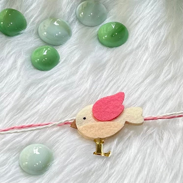 Handmade Felt Rakhi With Initials - Birdie Bonds