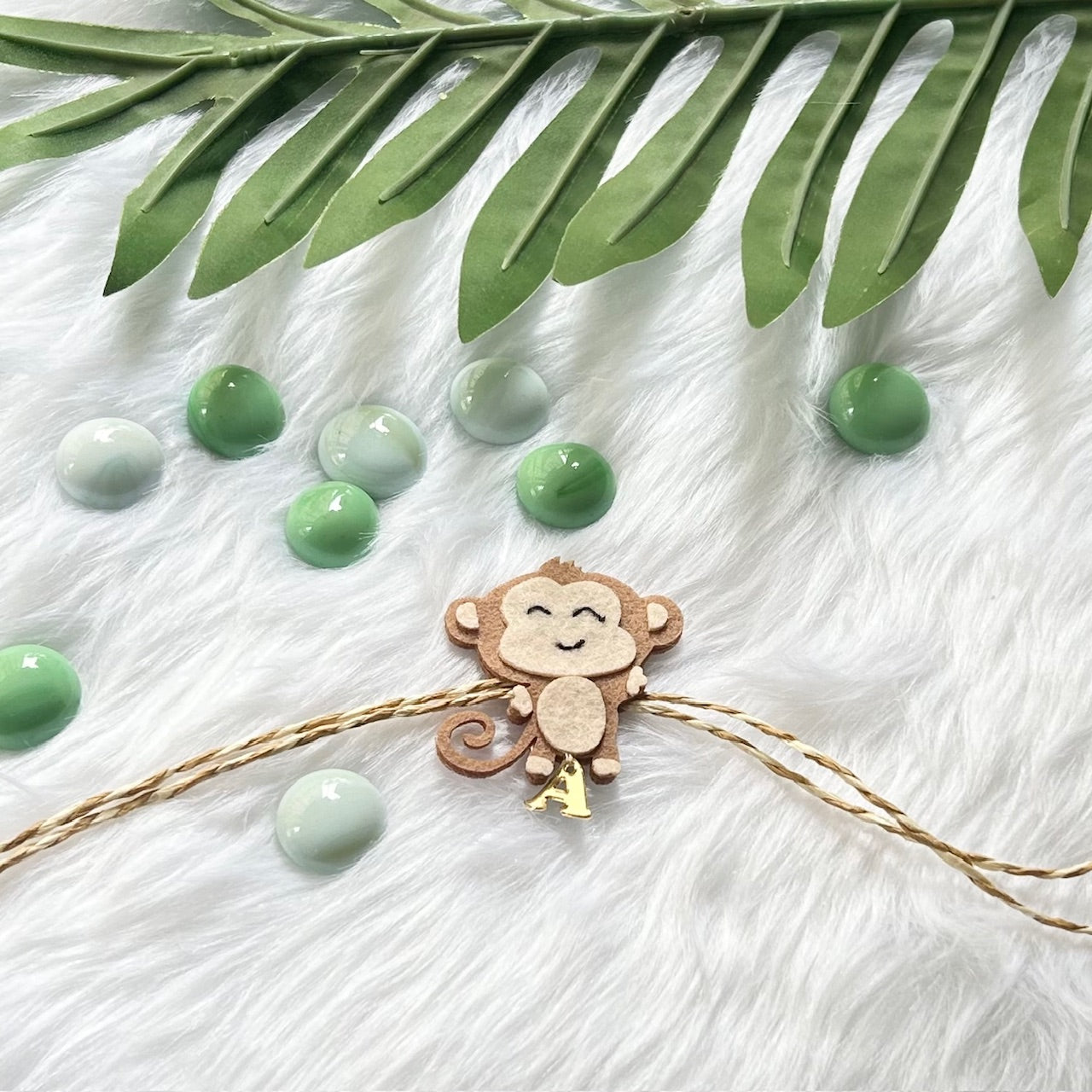 Handmade Felt Rakhi With Initials - Checky Charlie